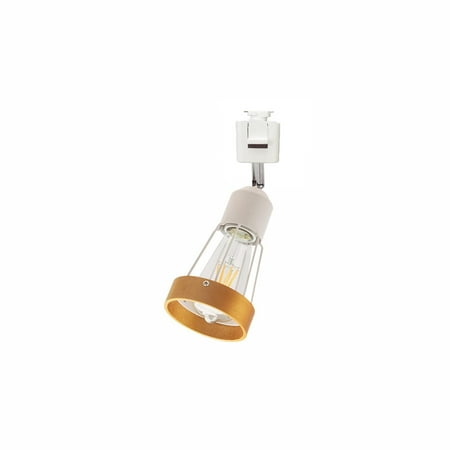 

FSLiving Retro Style Adjustable Angle J-Type Track Lighting Brown Wood Lampshade White Ceiling Light Track Light Fixture For Gallery Bar Aisle Office Kitchen Bulb and Track Not Included - 1 Light