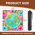thumbnail image 2 of Mahjong Mat 31.5" x 31.5" Tropical Floral World Map Globe Vibrant Pink Teal Pop Art Non-Slip Noise Reduction American Mahjong Tiles Table Cover for Dominoes Poker Card Board Games Gift, 2 of 8