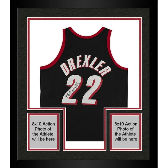 Framed Clyde Drexler Portland Trail Blazers Autographed Black 1990-91 Mitchell & Ness Replica Jersey - Fanatics Authentic Certified