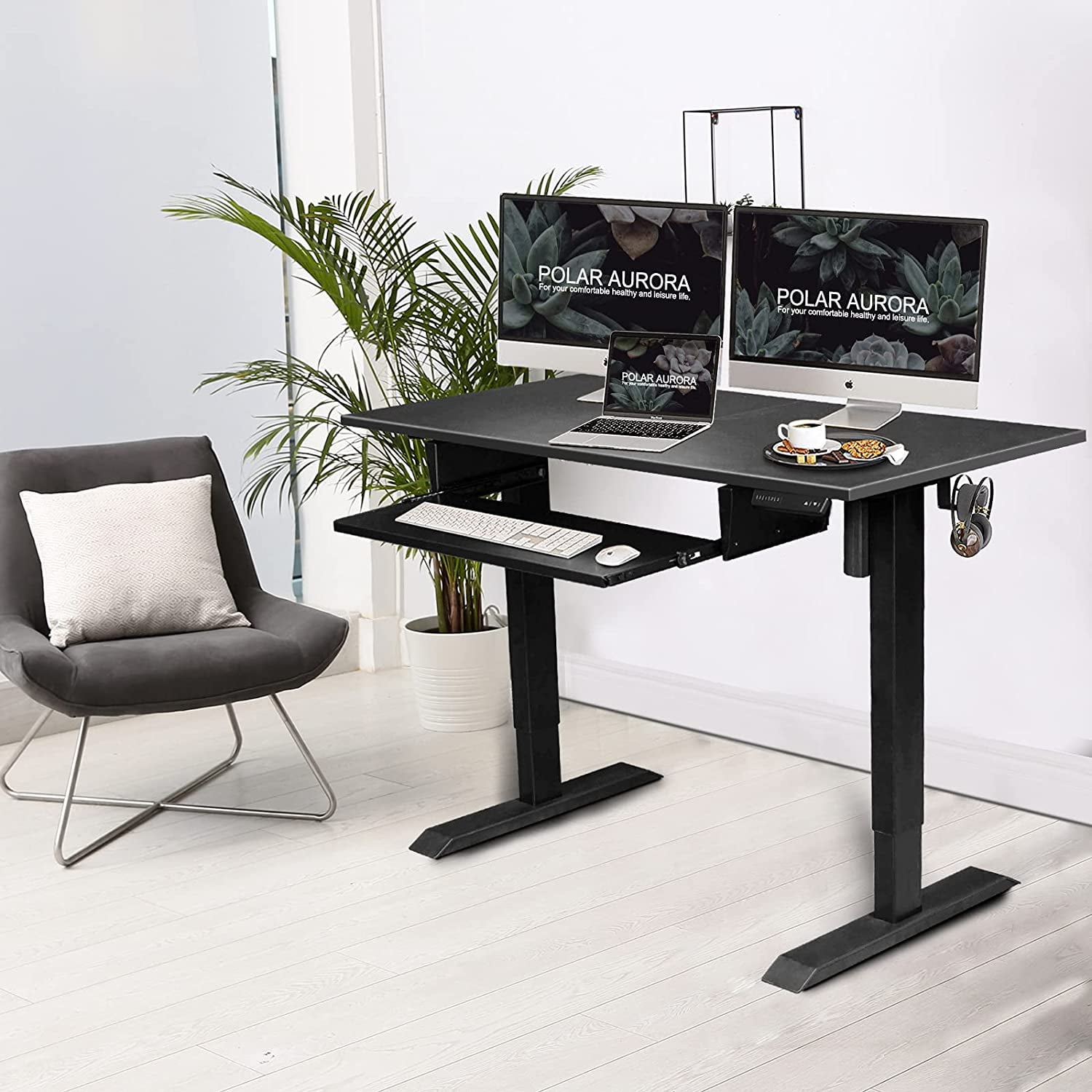 48"x24" Home Office Electric Height Adjustable Standing Desk Sit Stand