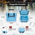 thumbnail image 3 of CAMP-ZERO 10 Liter 10.6 Quart Cooler with 2 Molded In Cup Holders, Sky Blue, 3 of 11
