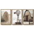 thumbnail image 5 of Vintage Rustic Windmill Barn Cornfield Farmhouse Wall Art Pictures Framed Painting Landscape Countryside Rural 24x36in Natural Framed, 5 of 7