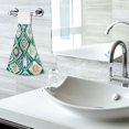 thumbnail image 5 of Yayeee Kitchen Hanging Hand Towels Set of 2 with Loop Bathroom Absorbent Tie Towel, Green Geometric Flowers, 5 of 7