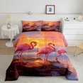 thumbnail image 3 of YST, Chic Flamingo, Bed in a Bag, Beach Theme, 7-Piece, Tropical Animal, , , , , , , Comforter Set, Full, 3 of 6