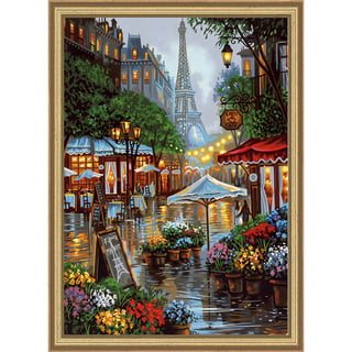 CHENISTORY Paint By Numbers Set Oil Painting For Adults DIY Kits Canvas  Frame Street Picture Drawing Coloring By Numbers Decor