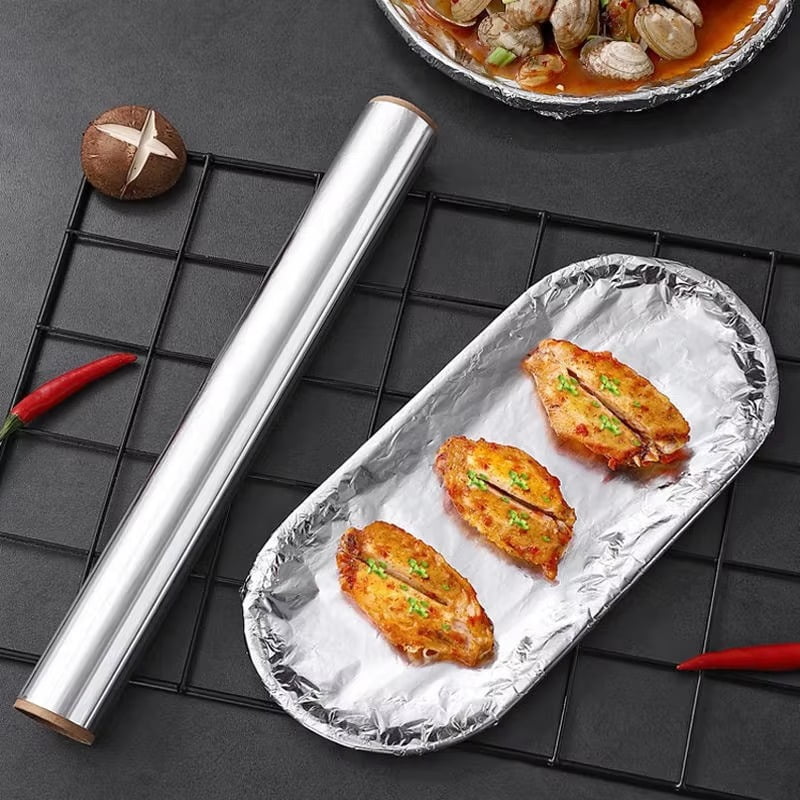 2/4Rolls Disposable Tin Foil Roll Tin Foil Paper Roll Oil Resistant Barbecue Air Fryer Kitchen Family Gatherings Baking Tool