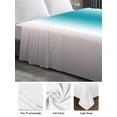 thumbnail image 6 of Turquoise Gray Ombre Full Size Flat Sheet, Wrinkleproof & Fadeproof Cooling Flat Bed Sheet Only, Farmhouse Teal Gradient Modern Art Breathable Soft Bedding Top Sheets 81 x 96 Inches, 6 of 8