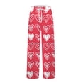thumbnail image 7 of Men's Drawstring Pocket Cuffed Casual Pants, Valentine's Day Print Home Sleep Pants for Gift, Holiday and Relaxation,Red,M, 7 of 7