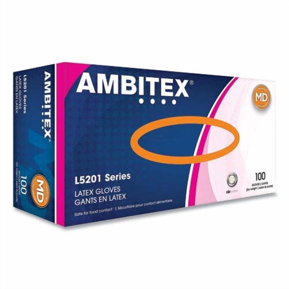 L5201 Series Powder-Free Latex Gloves, Medium, 4 mil Thick, 9" Long, Cream, 100/Box | Bundle of 2
