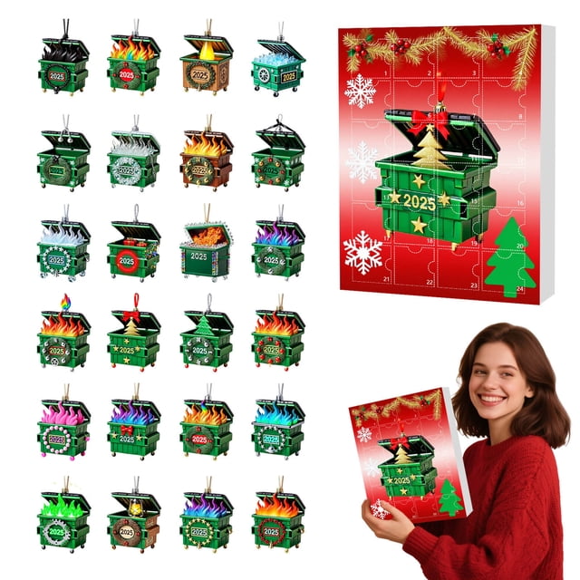 CREATITOY Christmas Advent Calendars 24 Days Countdown Calendar, Festive Design with Mini Drawers for Family Decor, Xmas Tree Ornaments, Party Favors