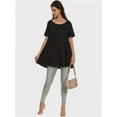 thumbnail image 6 of Women's Plus Size Short Sleeve Tunic Top - Casual Loose Fit Flare Swing T-Shirt, Basic Comfort, 6 of 6