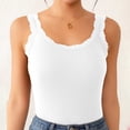 thumbnail image 2 of Tops for Women Camisole Sleeveless Bottoming Round Neck Summer Tank White L, 2 of 3