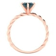 thumbnail image 4 of 2 ctw Solitaire Anniversary Ring for Women | Marquise Cut Natural London Blue Topaz | Hyperallergenic Solid 18K Rose Gold, 4 of 5