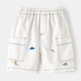thumbnail image 2 of Karoyedx Little Boys SweatShorts Toddler Baby Boy Elastic Waist Shorts Kids Fashion Drawstring Pull On Athletic Shorts Summer Clothes White Size,2-3 Years, 2 of 8