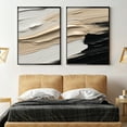 thumbnail image 2 of Textured Abstract Oil Painting Beige and Black Canvas Minimalist Hand Painted Wall Art Modern Decor,Unframed,2Pcs 48x64inch, 2 of 5