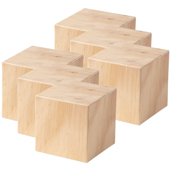 6 Pack: 3" Wood Square Block by Make Market