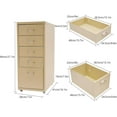 thumbnail image 3 of 5 Drawer File Cabinet, Mobile Classification Storage Cabinet Filing Cabinets for Home Office, Metal Vertical File Storage Cabinet with Casters (Beige), 3 of 9
