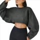 thumbnail image 2 of Sudaderas de Larga con Globo para Mujer, Sudaderas , Cuello Redondo Extragrande Gris Oscuro L, 2 of 9