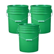 Green 5 Gallon Heavy Duty Plastic Buckets 3-Pack | 90 Mil Food Grade HDPE
