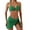 Green, variant on WREESH Womens 3 Piece Swimsuits Bikini Set with Sarong Bathing Suit Beach Cover Up Wrap Skirt Deep V-Neck Swimsuit Split Swimsuit Green