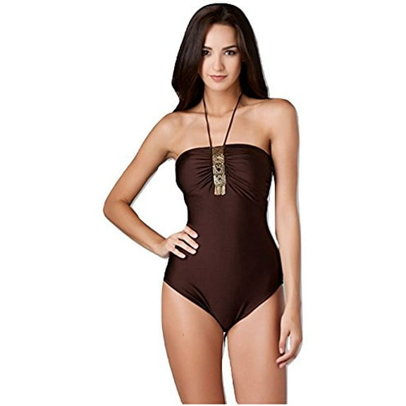Gottex Women's Ishtar One Piece Bandeau Swimsuit Chocolate 8