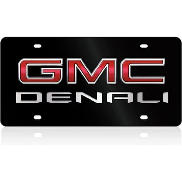 GMC Denali Inlaid Design Matte Black License Plate Official Licensed