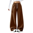 thumbnail image 2 of Dwellite Sweatpants for Women Casual Wide Leg Baggy Lounge Sweat Pants High Waisted with Pockets Oversized Loose Soft Track Pants 2026 Coffee M, 2 of 9