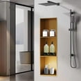 thumbnail image 6 of Stainless Steel Shower Niche 11" x 35" with 3 Shelves - Recessed Wall Mounted Shower Shelf Organizer for Bathrooms, Kitchens, Living Rooms, Balconies (Gold), 6 of 9