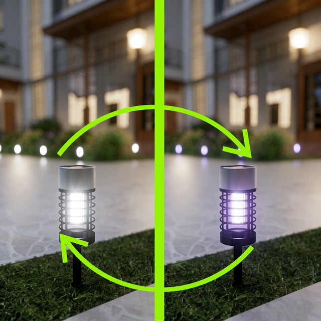 Lámpara solar antimosquitos: repelente de insectos para exteriores y lámpara de jardín 2 en 1 con control de dos modos, luz decorativa resistente a la intemperie para caminos de jardín.