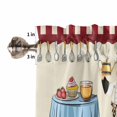 thumbnail image 5 of Bedroom Curtains 63 Inches length, Chef Window Treatment Curtain Drapes, Red Fruit Cake Hat Kitchen Gourmet Vintage Rod Pocket Curtain Panels for Living Room Kitchen, 42"x63", 2 Panels, 5 of 7