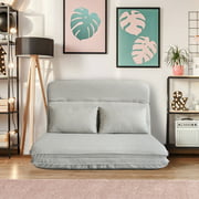 WanFeng Sofa Bed Folding Lazy Sofa Floor Chair Sofa Recliner Bed With Pillow,Gray