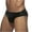 Black, variant on Men's PU Faux-Leather Low-Rise Briefs** Gold XL