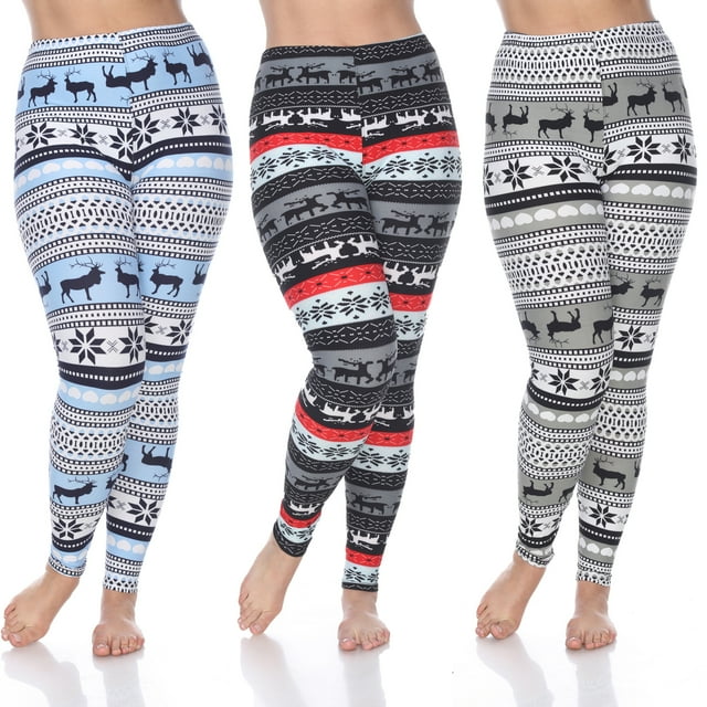 White Mark Lot de 3 Leggings Grande Taille pour Femmes