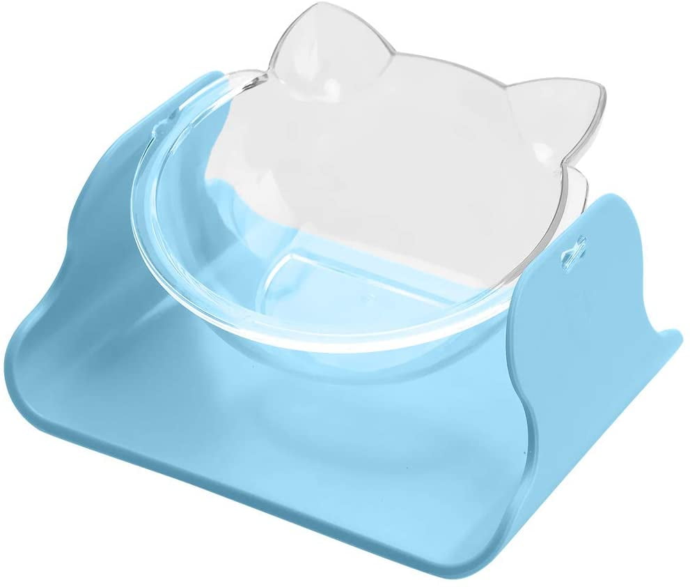 Adjustable Cat Bowl 15 Degree Tilted Raised Cat Dish Bowl ...