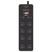 Art Pro Audio PDS8u 8-Outlet Power Strip with 2 USB Outlets & 20' Power Cord, 14AWG