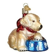 Old World Christmas Ornaments: Labrador Pup Glass Blown Ornaments for Christmas Tree (12458)