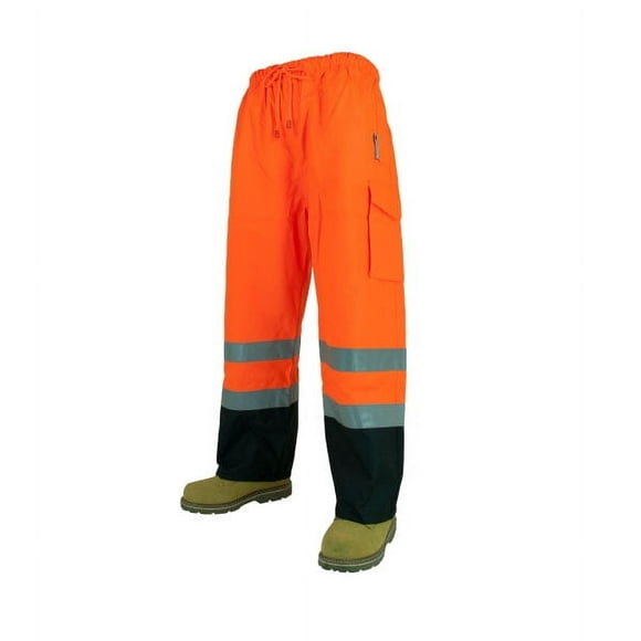 3A SAFETY Unisex Hi-Vis Reflective Waterproof Pants Orange - PE4200