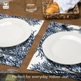 thumbnail image 6 of Luxurious Blue Coral Vegan Leather Placemats 4 Pack Look and Feel of Genuine Leather Infused with Copper, 6 of 6