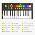 thumbnail image 3 of Riwcyla 25 Key MIDI Keyboard Controller Professional Electronic Audio Intelligent Portable Arranging Pad Keyboard Piano Lightweight USB 5V/1A Type,C OLED Display Assignable Knobs Buttons, 3 of 6
