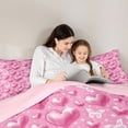 thumbnail image 4 of Erosebridal 3D Loves Pattern Twin Comforter Sets,Cartoon Butterflies Silhouette Bedding Set For Girls Teens, Reversible 2 Pieces, 4 of 7