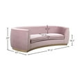 thumbnail image 3 of Meridian Furniture Julian Contemporary Velvet Sofa in Pink, 3 of 7