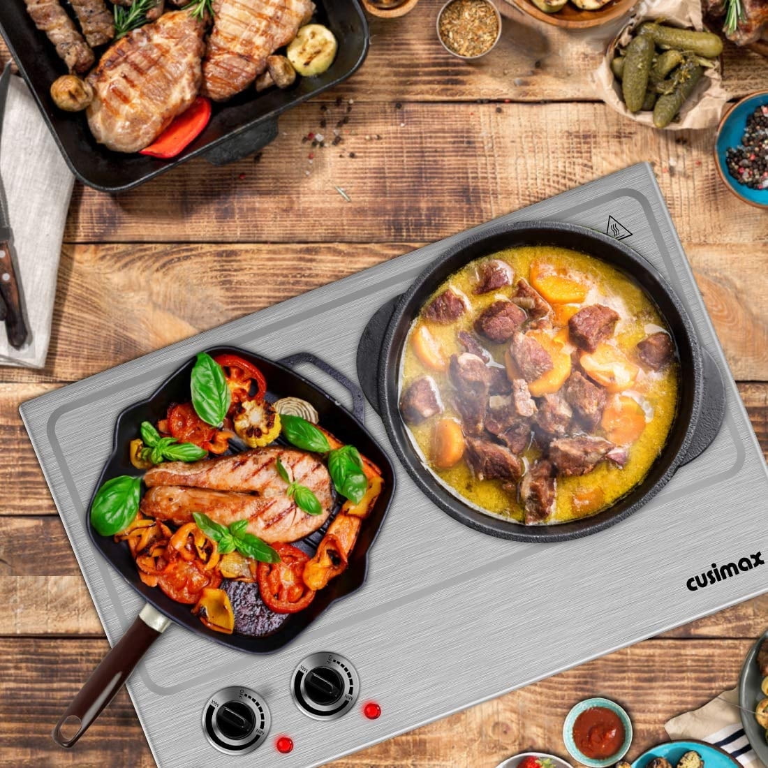 Cusimax 1800W Infrared Ceramic Electric Hot Plate with Portable Countertop Burner