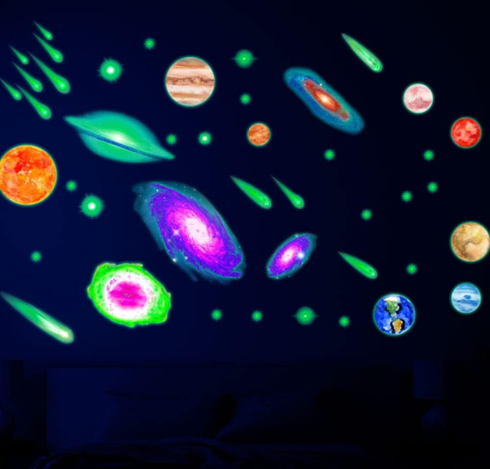 LINLIN Wall Stickers, Glow in The Dark Milky Way, Glow in The Dark Moon