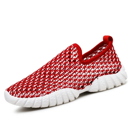 Mesh Men Sneakers - Mens Mesh Breathable Shoes Slip on Loafers Casual Running Sport Sneakers Trainer