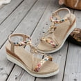 thumbnail image 6 of Womens Wide Wedges Heels Width Platform Low Wedge Heels Open Toe Non Slip Casual Ankle Strap Dressy Slide Shoes for Summer Vacation Brown Size 8.5, 6 of 7