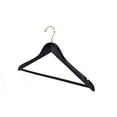 thumbnail image 6 of Quality Black Wooden Hangers - Slightly Curved Hanger Set of 20-Pack - Solid Wood Coat Hangers with Stylish Chrome Hooks - Heavy-Duty Clothes, Jacket, Shirt, Pants, Suit Hangers (Black-Gold Hook, 20), 6 of 6
