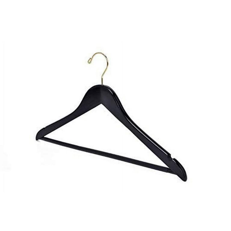 10Pcs/set Adult Extra-Wide Solid Wood and Metal Hook Wooden Hangers With  Notches Non-slip Metal Hook for Clothes W2760