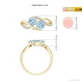 thumbnail image 3 of ANGARA Natural Round Aquamarine Two Stone Bypass Ring with Diamonds in 14K Yellow Gold for Women (Size-5mm) | March Birthstone, Birthday, Anniversary, Jewelry Gift for Women | Natural Aquamarine Ring, 3 of 7
