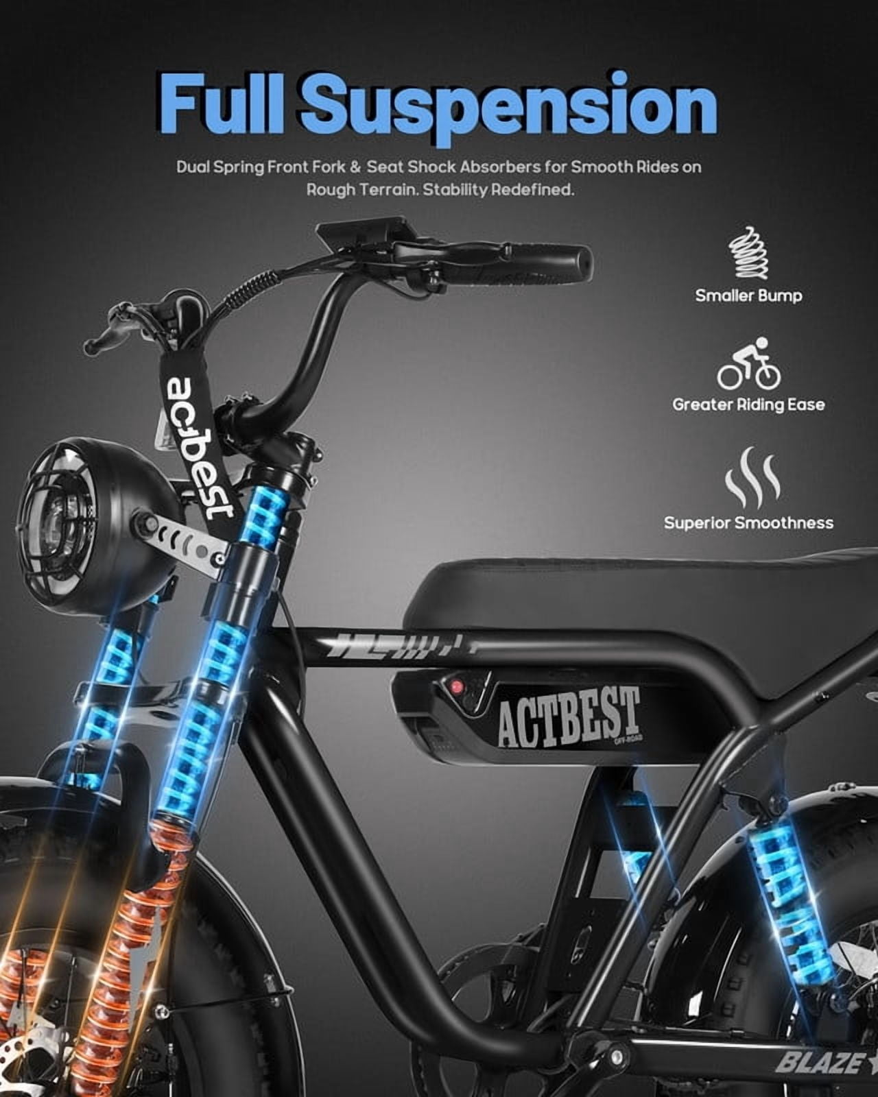 Electric Bike, 16"x4.0" Fat Tire Ebikes for Adults, 750W Peak 25 MPH Electric Mountain Bike, 48V 10.4 AH Battery, 7-Speed E-Bike with Free Lock