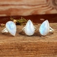 thumbnail image 6 of Sterling Silver Moonstone Ring for Women Teardrop Gemstone Boho Jewelry, 6 of 7